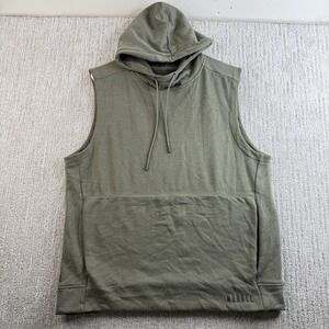 NOBULL Microplush Sleeveless Hoodie Men's Size Large Army Green Performance
